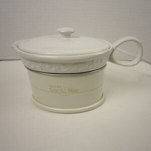 Crock Pot Ceramic Gravy Boat Electric Gravy Warmer 2.25 cup